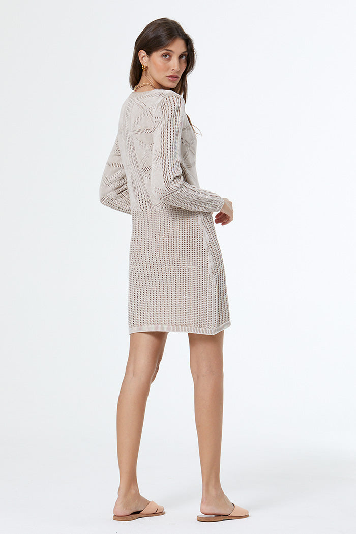 Kelsey Crochet Mini Dress // Nomad Mineral Wash