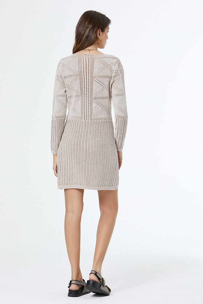 Kelsey Crochet Mini Dress // Nomad Mineral Wash