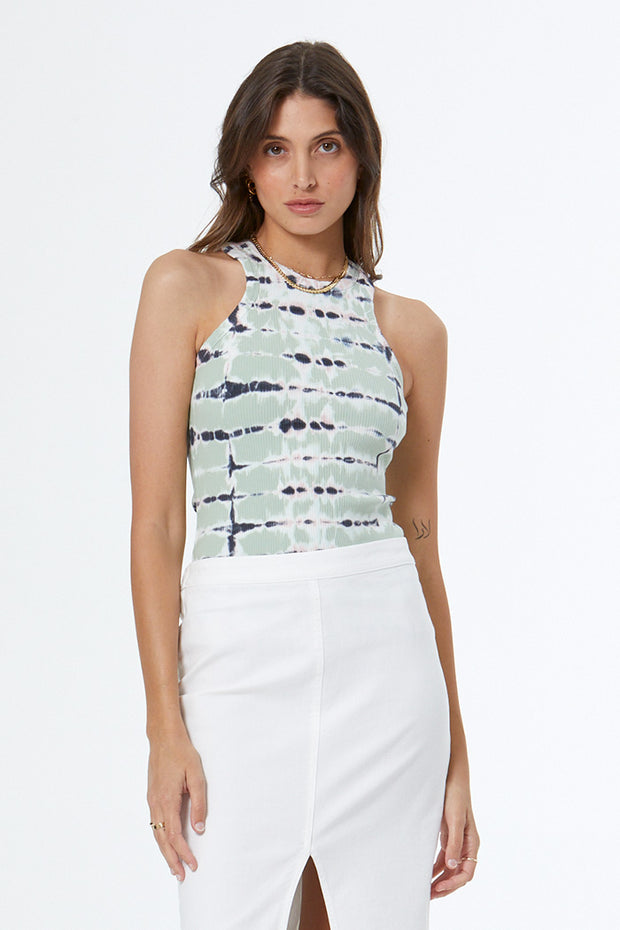 Iggy Tank // Mint leaf Ladder Wash