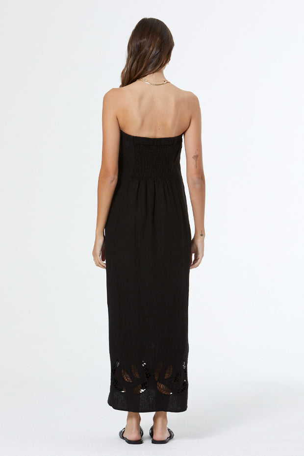 Goldcoast Dress with Embroidery // Black Pigment