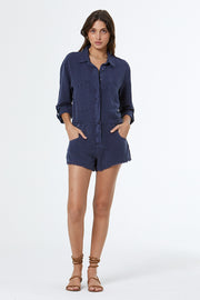 River Raw Edge Romper // Vintage Indigo Pigment