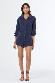 River Raw Edge Romper // Vintage Indigo Pigment