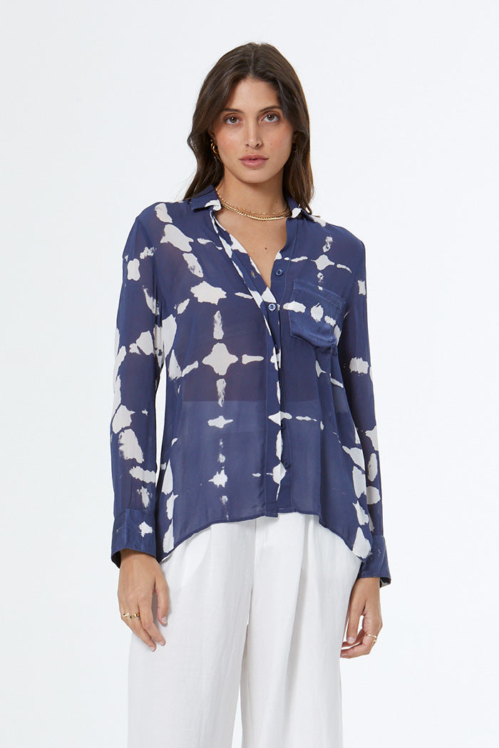 Susan Top // Vintage Indigo Grid Wash