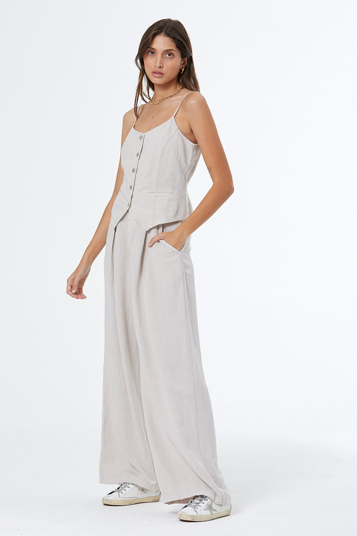 Tate Linen Vest // Ash Pigment