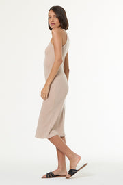 Iggy Rib Midi Dress // Sandstone Mineral Wash