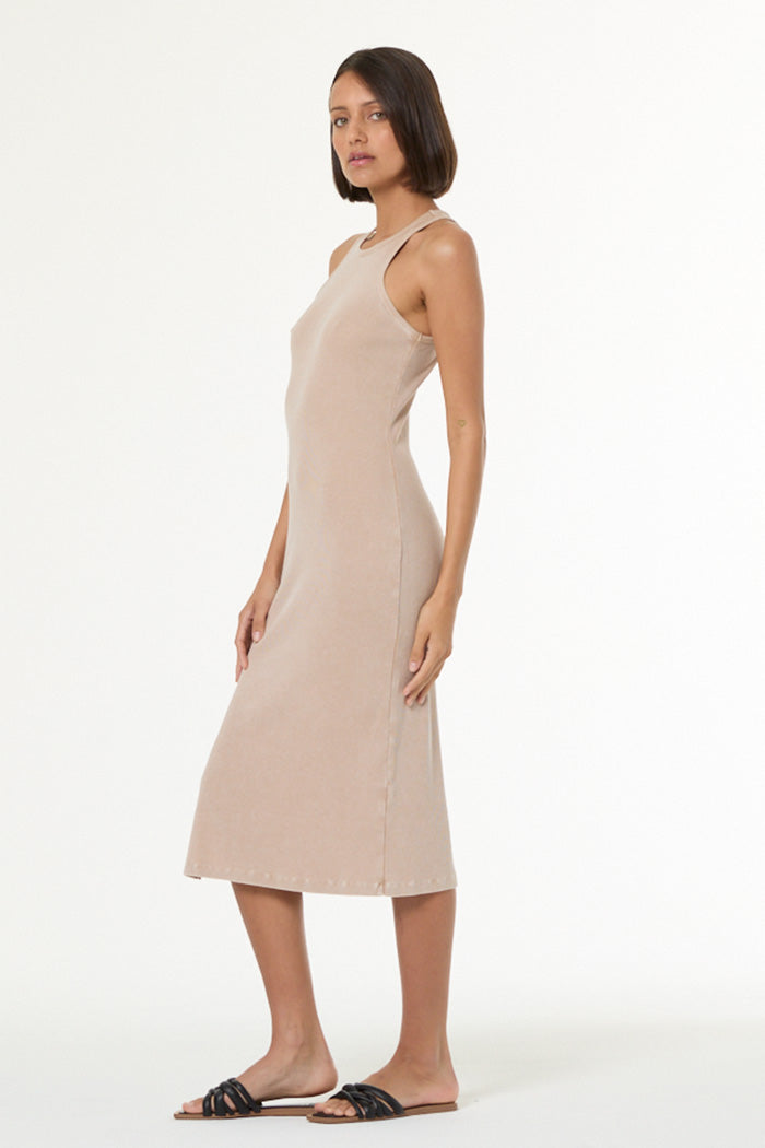 iva biigdres midi dress Women's Iggy Rib Midi Dress in Sandstone Mineral Wash by YFB