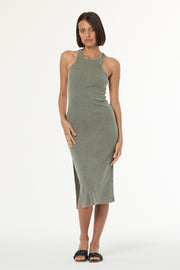 Iggy Rib Midi Dress // Seagrass Mineral Wash