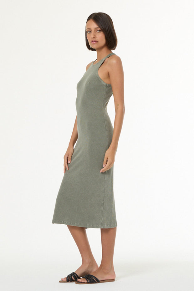 Iggy Rib Midi Dress // Seagrass Mineral Wash