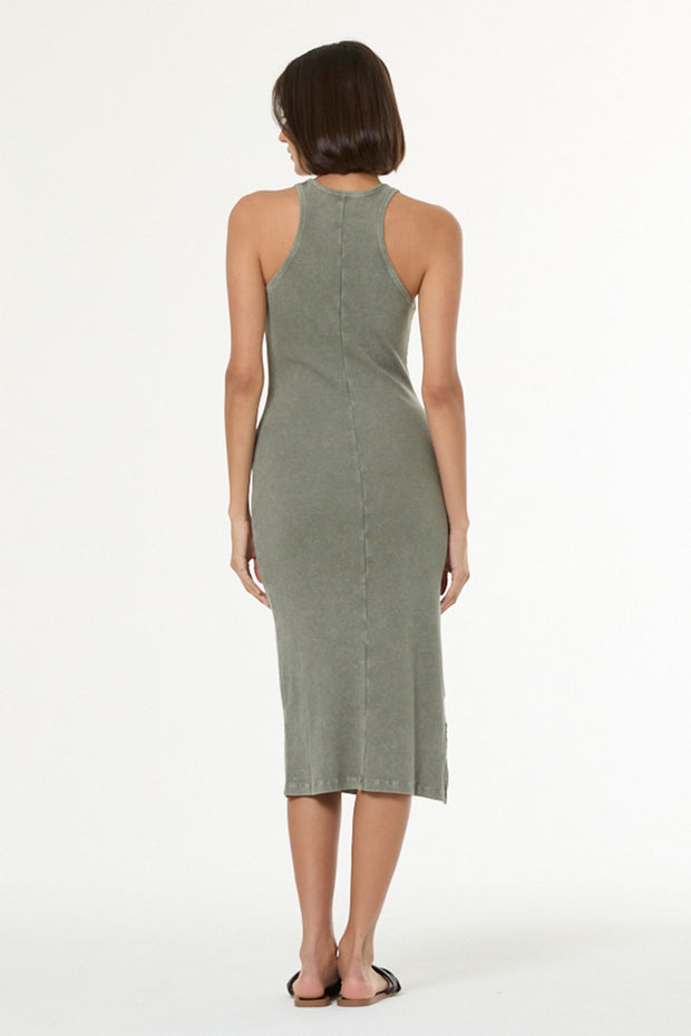 Iggy Rib Midi Dress // Seagrass Mineral Wash