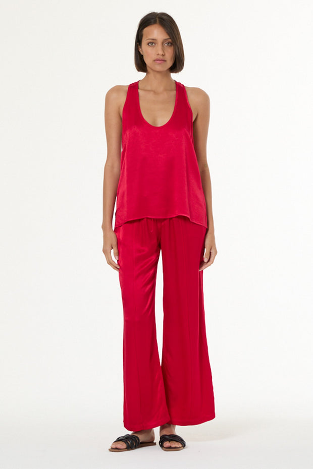 Silky Track Pant // Red Fuchsia