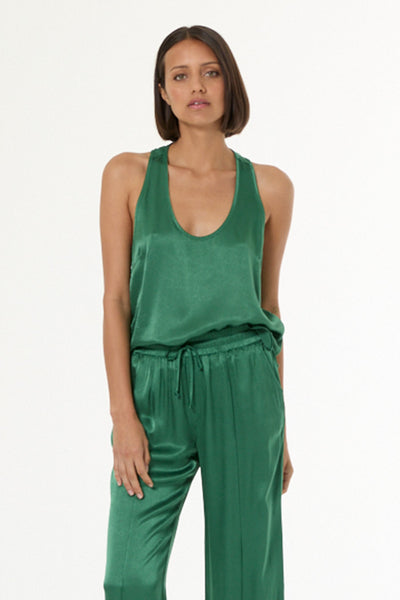 Sage Tank in Heavy Satin // Palm