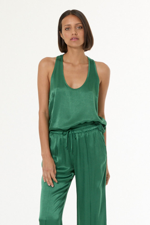Sage Tank in Heavy Satin // Palm