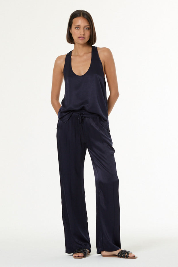 Sage Tank in Heavy Satin // French Navy