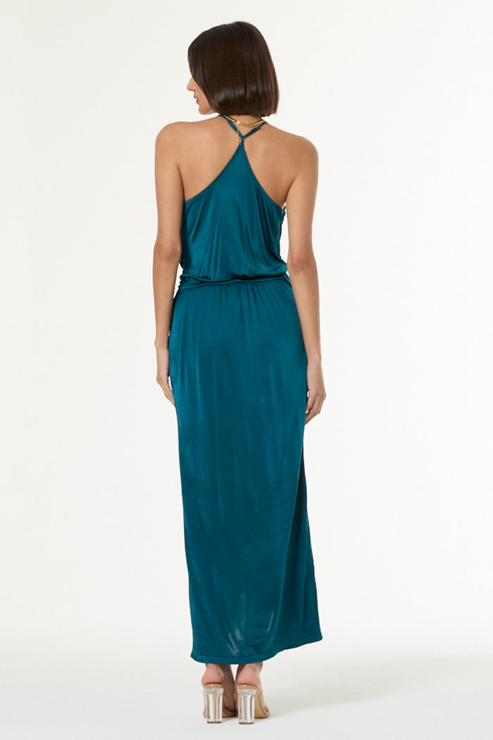 Women's Siren Jersey Slip Dress in Deep Teal by YFB