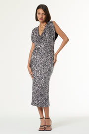 Rumia Midi Dress // Silver 2-Tone Sequins