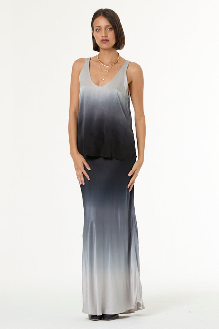Flossie Maxi Skirt // Silver Black Ombre
