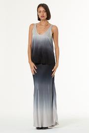 Flossie Maxi Skirt // Silver Black Ombre