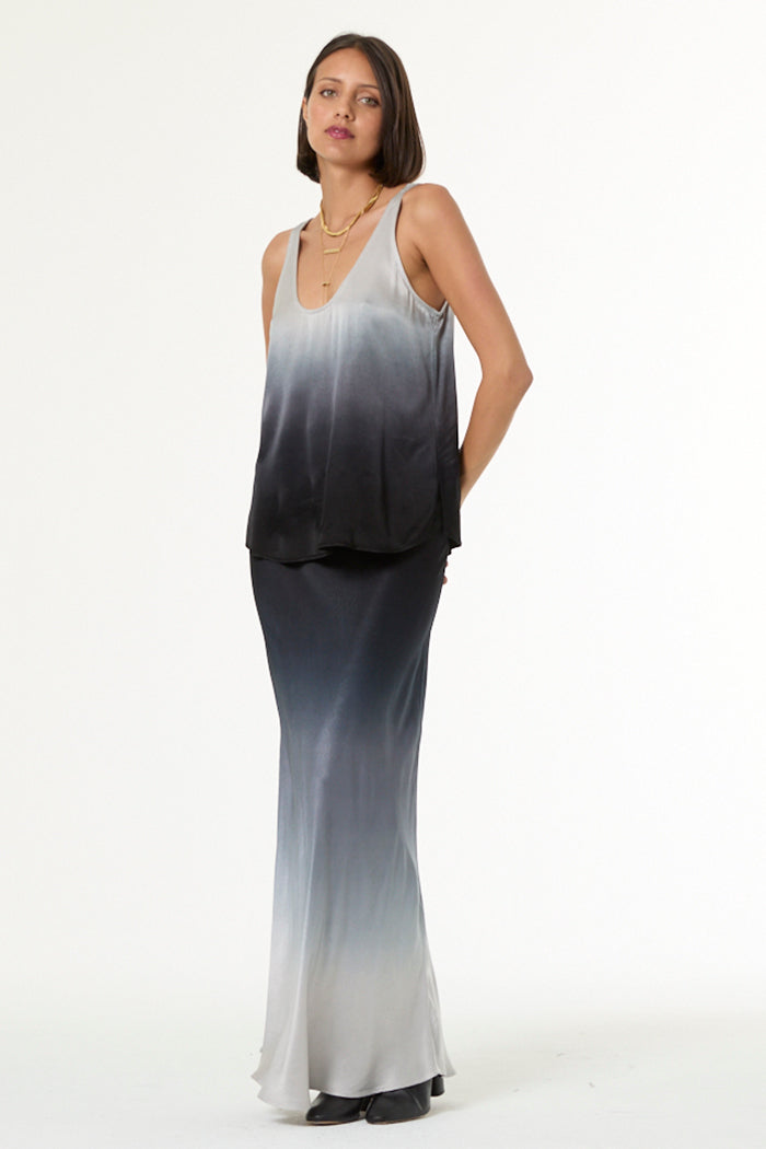 Flossie Maxi Skirt // Silver Black Ombre