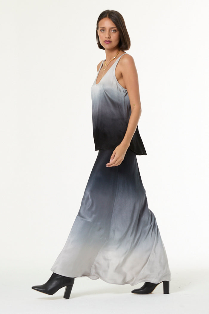 Flossie Maxi Skirt // Silver Black Ombre