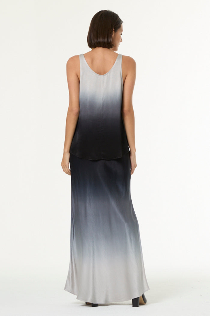 Women's Flossie Maxi Skirt in Silver Black Ombre by Yfb