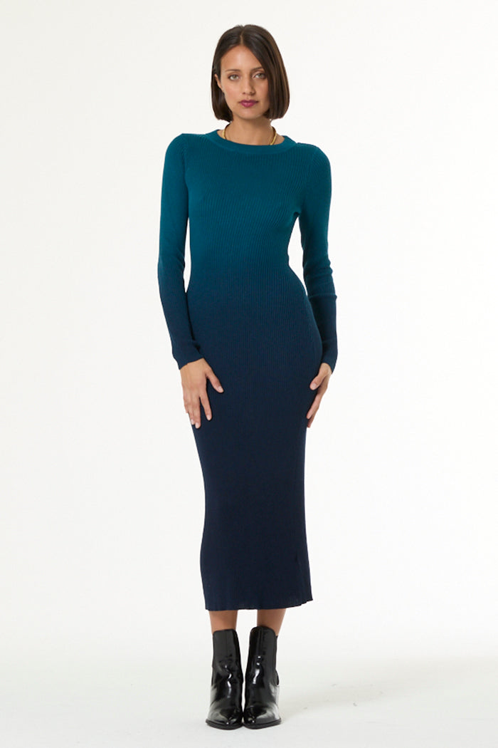 Dax Midi Dress // Deep Teal Ombre