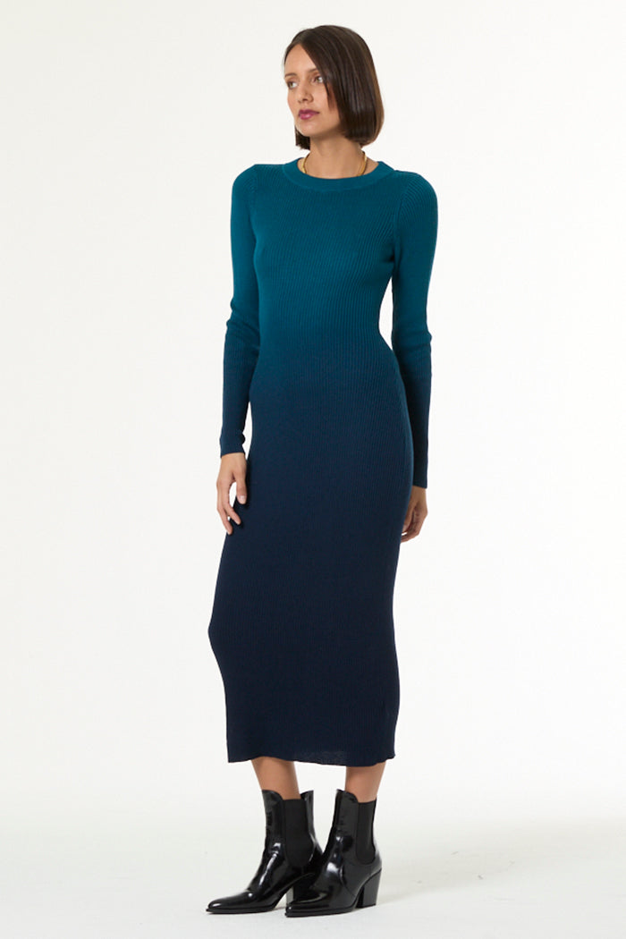 Dax Midi Dress // Deep Teal Ombre