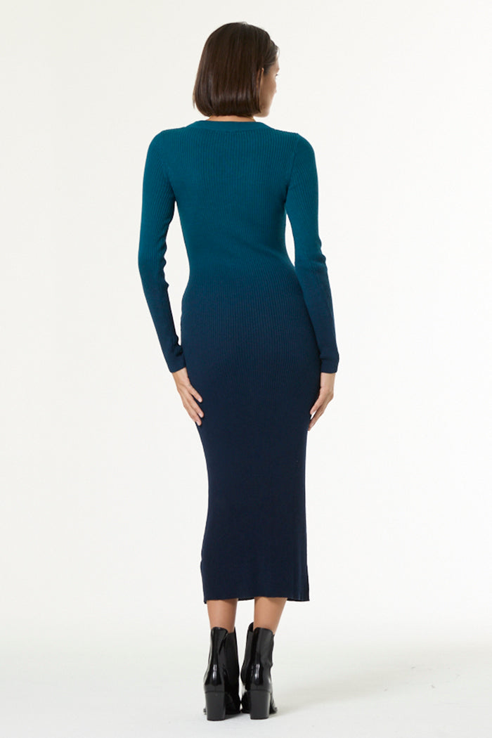 Dax Midi Dress // Deep Teal Ombre