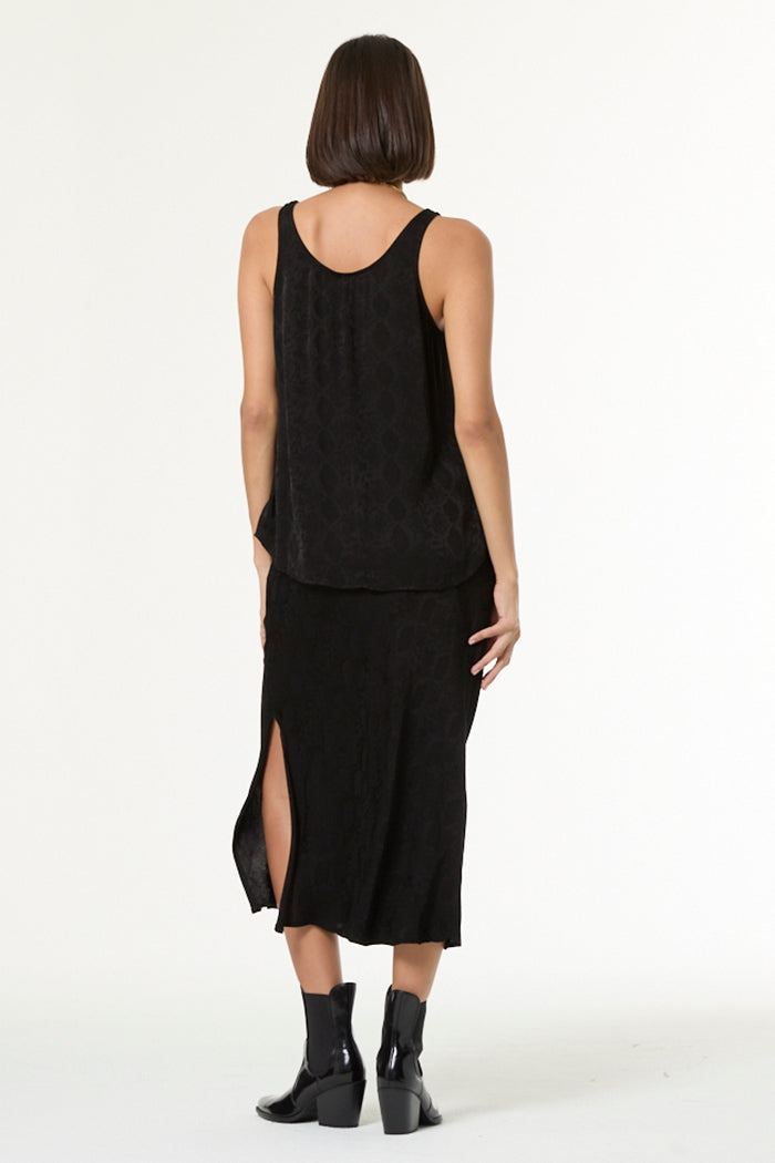 Felicity Snake Jacquard Skirt // Black