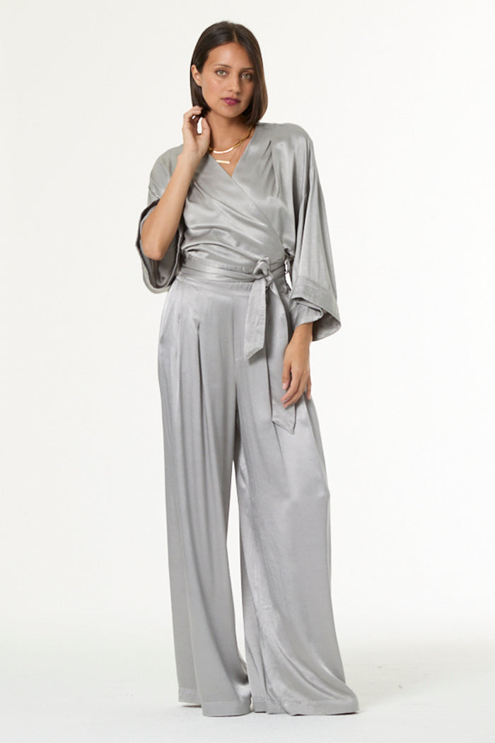 Bina Pleated Pant // Silver