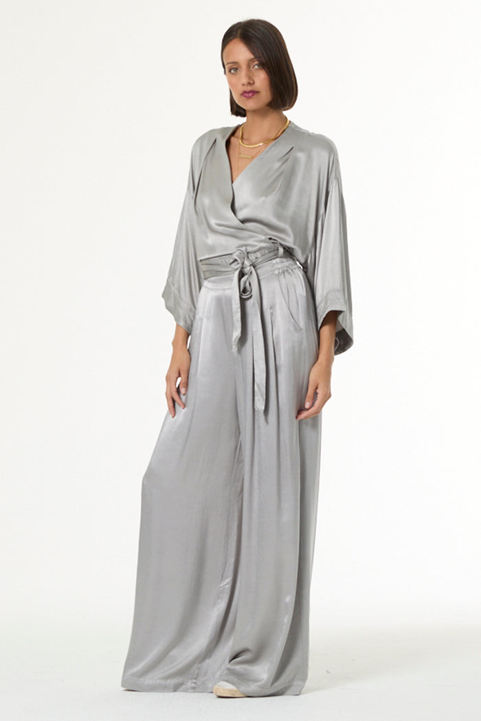 Bina Pleated Pant // Silver