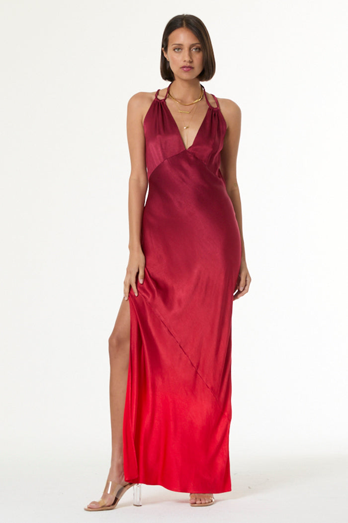 Women's Monica Slip Dress in Dark Ruby Ombre by YFB Women's Monica Slip Dress in Dark Ruby Ombre by YFB