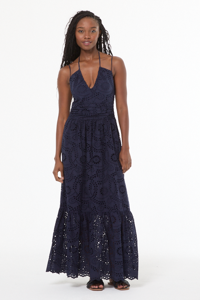 Tally Eyelet Dress // Navy