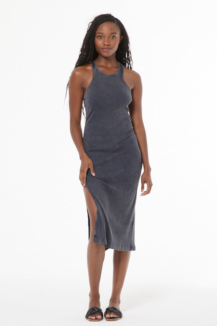 Iggy Rib Midi Dress // French Navy Mineral Wash