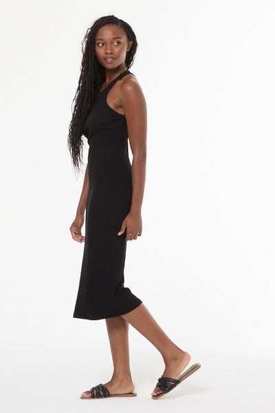 Iggy Rib Midi Dress // Black
