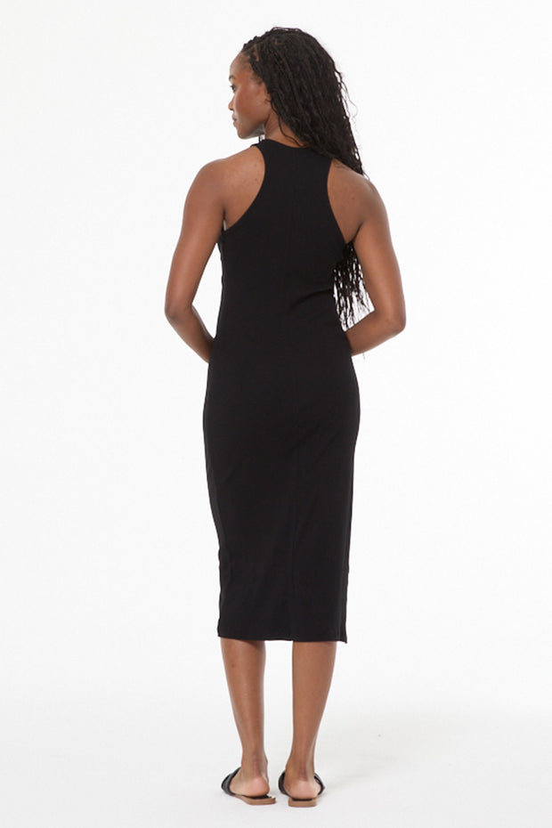 Iggy Rib Midi Dress // Black