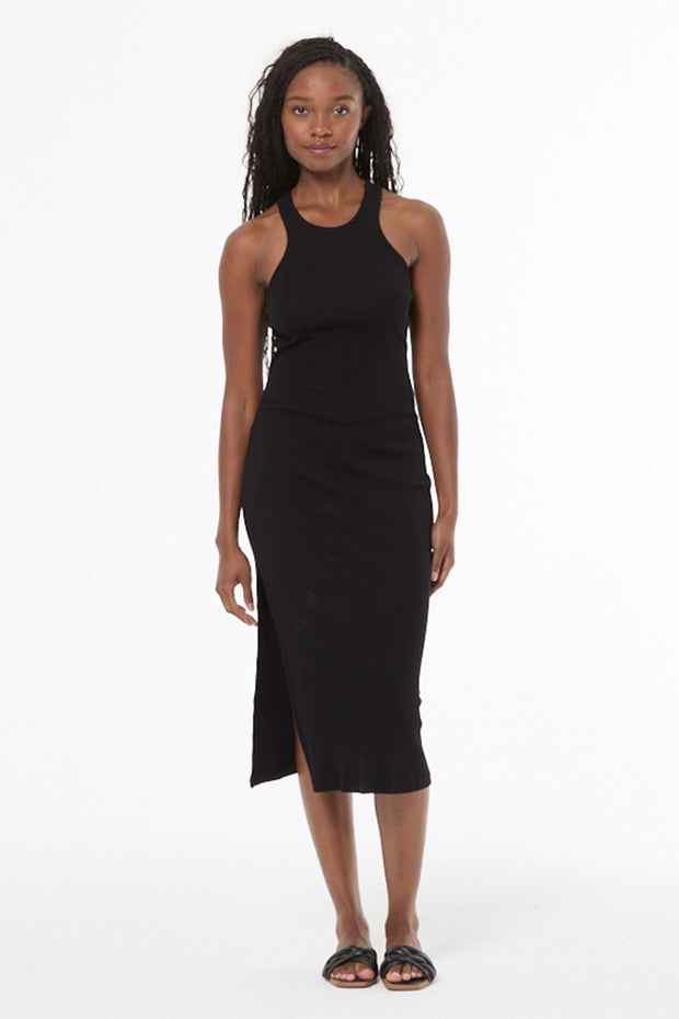 Iggy Rib Midi Dress // Black