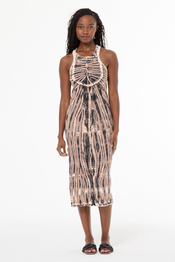 Women's Iggy Rib Midi Dress in Shiitake Nexus Wash by Yfb