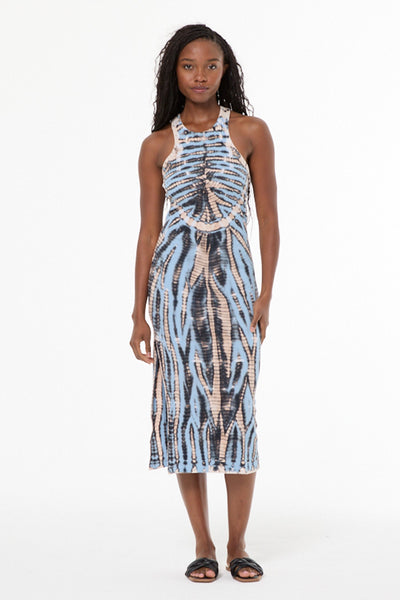 Iggy Rib Midi Dress // Cyan Nexus Wash