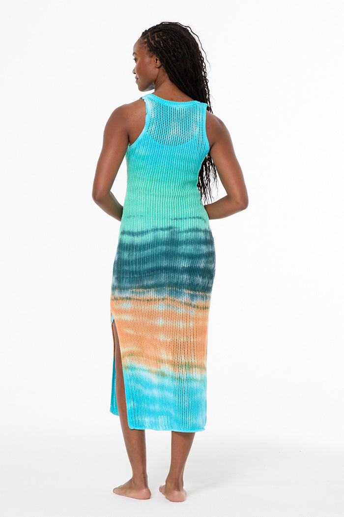 Women's Malea Crochet Tank Dress in Jelly Mint Watercolor Wash by YFB Women's Malea Crochet Tank Dress in Jelly Mint Watercolor Wash by YFB