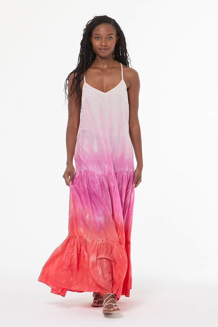 Women's Alani Voile Dress in Electric Brushed Ombre by Yfb