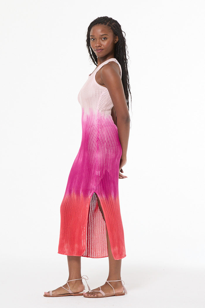 Malea Crochet Tank Dress // Electric Fuchsia Brushed Ombre