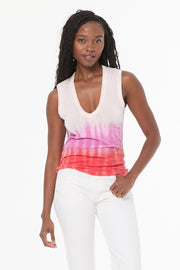 Diane Sleeveless Tee // Electric Fuchsia Brushed Ombre