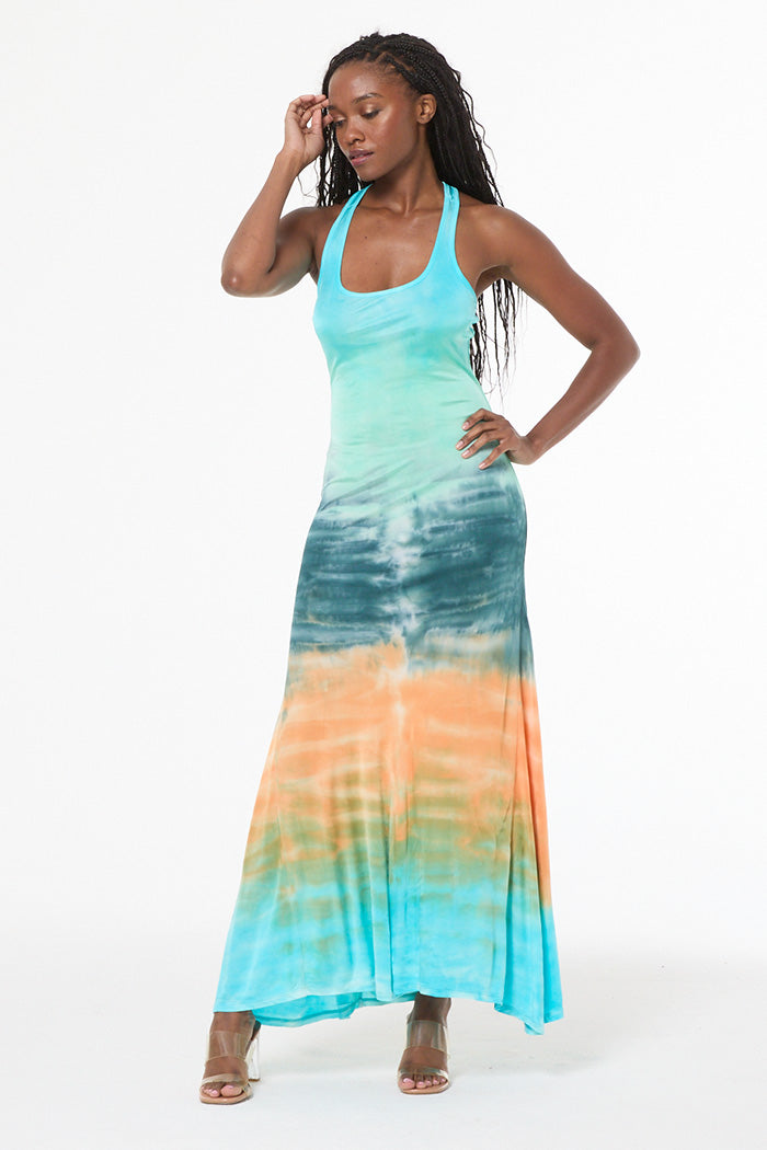 green emerald velvet dress Green And Purple Tie Dye Print One Shoulder Knot Skirt Mesh Midi Dress – AX  Paris US main image 0
