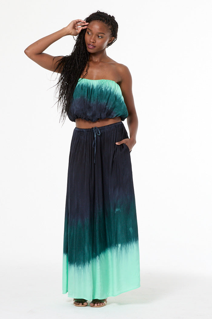 Women's Bubble Tube Top in Teal Brushed Ombre by Yfb