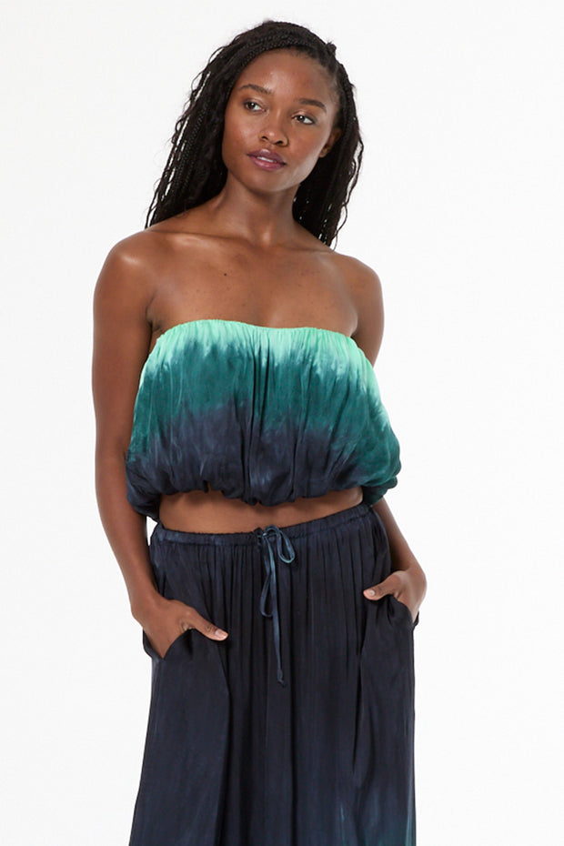 Women's Bubble Tube Top in Teal Brushed Ombre by YFB Women's Bubble Tube Top in Teal Brushed Ombre by YFB
