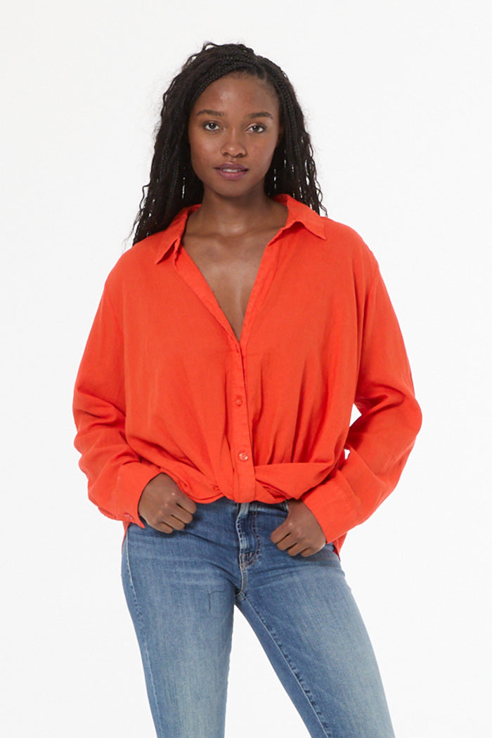 Traveler Linen Top // Lava Pigment