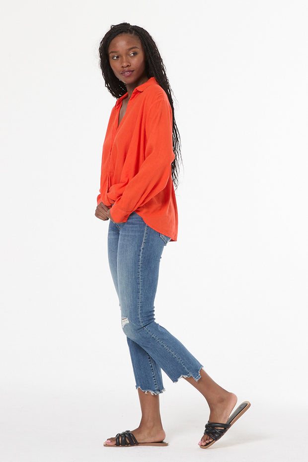 Traveler Linen Top // Lava Pigment