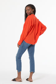 Traveler Linen Top // Lava Pigment