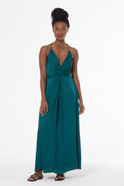 Shayna Hammered Satin Dress // Transformative Teal