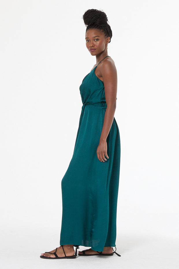 Shayna Hammered Satin Dress // Transformative Teal